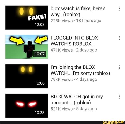 is blox watch fake roblox|the blox watch reddit.